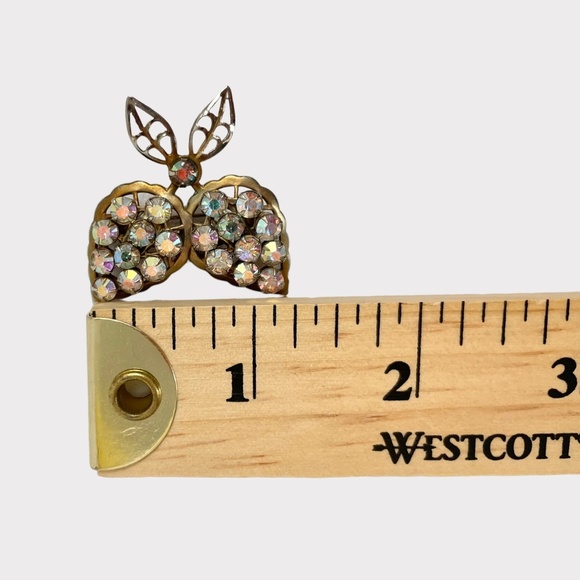 Colorful Iridescent Rhinestone Butterfly Brooch - Picture 4 of 5